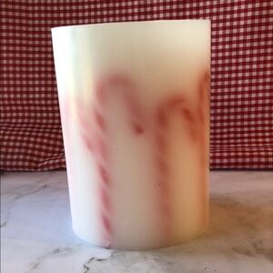 White and Red Candy Cane Candle